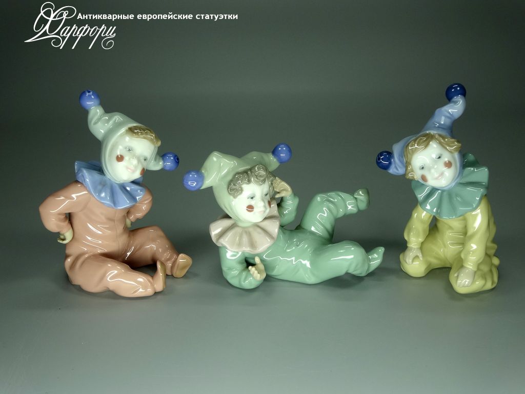 Купить фарфоровые статуэтки Lladro, Маленькие клоуны, Испания